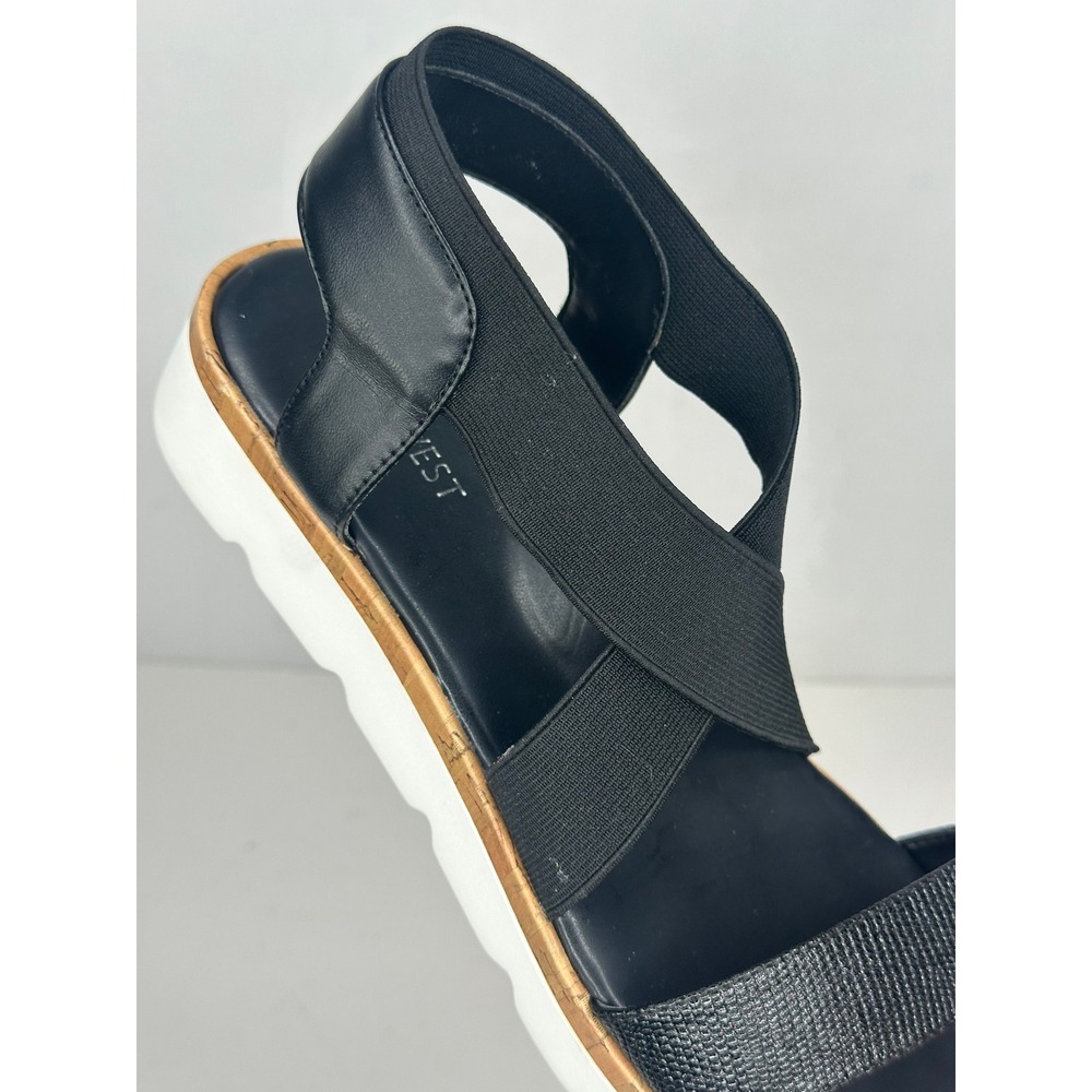 Nine West Womens Black Elastic Cross Strap Platform Sandals Boho Chic Size 8M - Picture 8 of 12